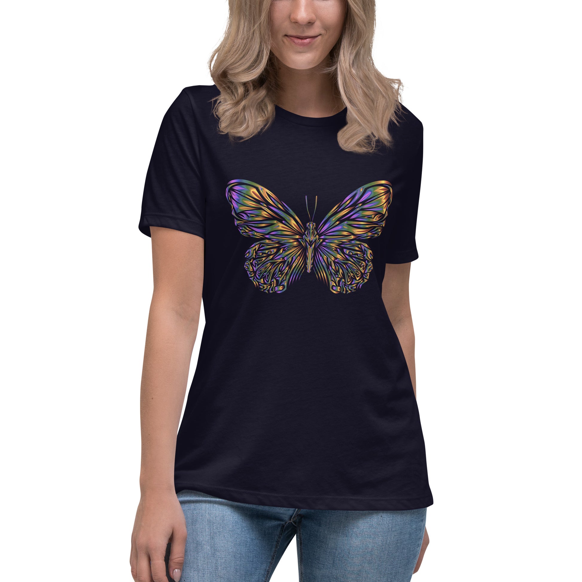 Colorful Butterfly Women\'s Relaxed T-Shirt Tee\'s Ink Syd –